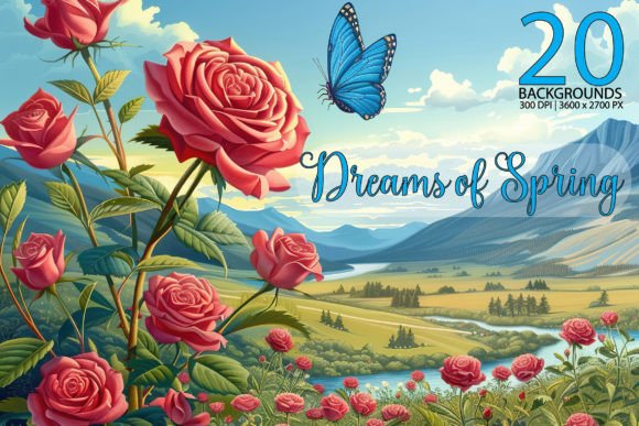 Download Aesthetic Background of Roses and Hills - Aesthetic background Collection